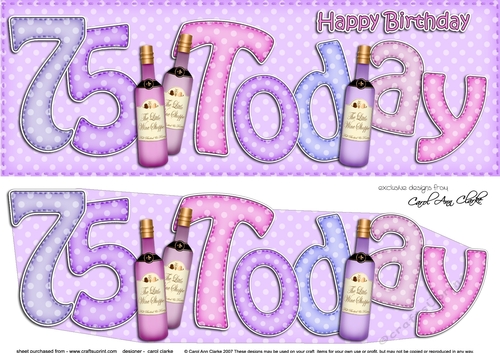 Large DL 75th Birthday 3D decoupage