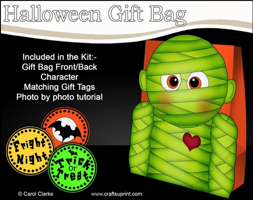 3D Halloween Mummy Gomez Gift Bag Mini Kit
