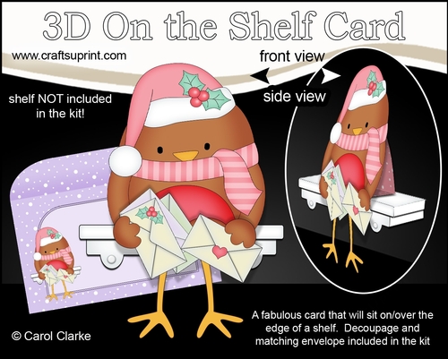 3D On the Shelf Card Kit - Little Christmas Bobbin Robin has some Christmas Cards