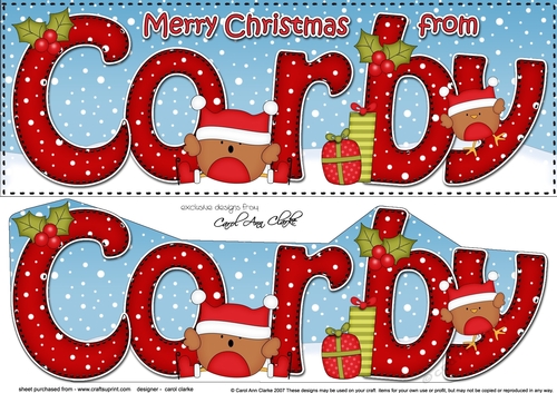 Large DL Merry Christmas from CORBY 3D decoupage 
