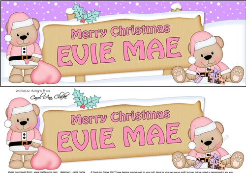 Large DL Merry Christmas EVIE MAE 3D decoupage