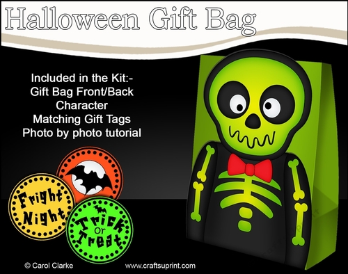 3D Halloween Skeleton McRib Gift Bag Mini Kit