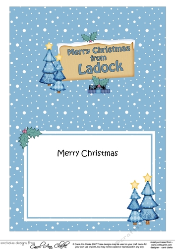 5x7 Merry Christmas from LADOCK Signpost matching insert