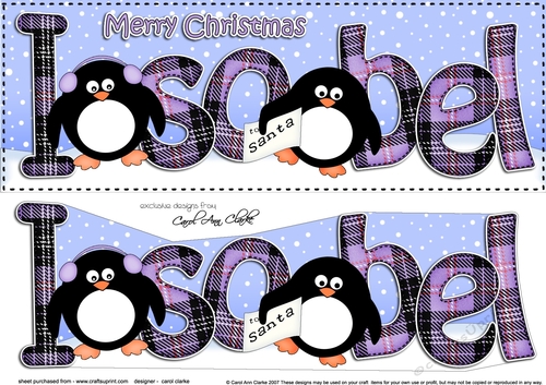 Large DL Merry Christmas ISOBEL 3D decoupage 