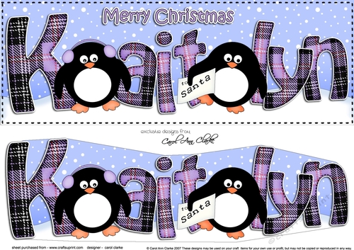 Large DL Merry Christmas KAITLYN 3D decoupage 