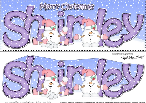 Large DL Merry Christmas SHIRLEY 3D decoupage 