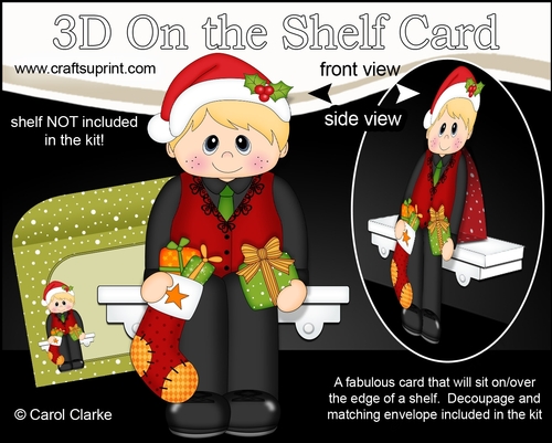 3D On the Shelf Card Kit - Little Christmas Boy Irish Dancer is going to the Festive Ceili