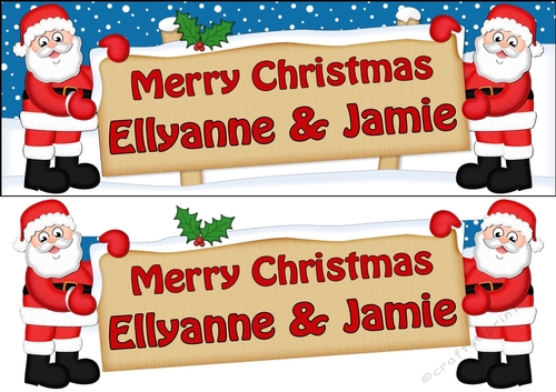 Large DL Merry Christmas ELLYANNE & JAMIE 3D decoupage 