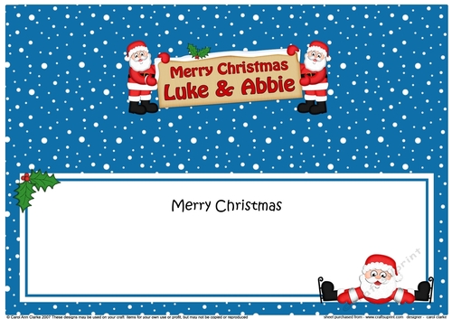 Large DL Merry Christmas LUKE & ABBIE insert