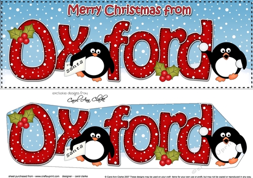 Large DL Merry Christmas from OXFORD 3D decoupage 