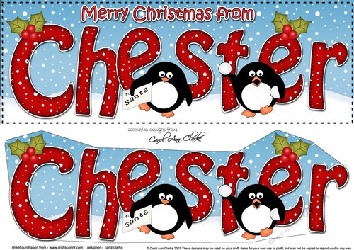 Large DL Merry Christmas from CHESTER 3D decoupage 