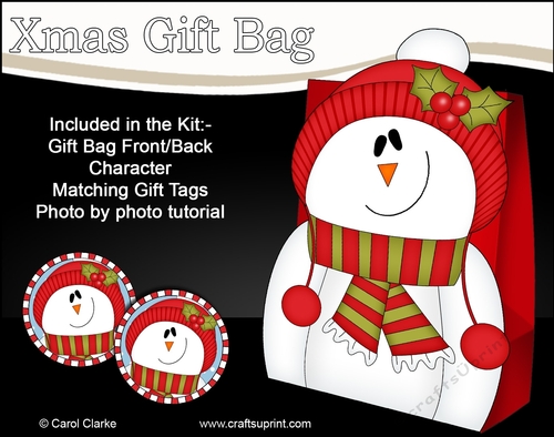 3D Christmas Snowman Rio Gift Bag Mini Kit