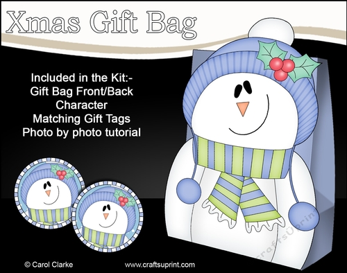 3D Christmas Snowman Rio Gift Bag Mini Kit