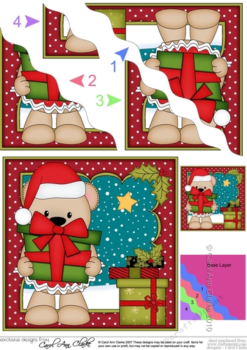 Christmas Austin Bear brings the Christmas Presents Wavy Corner side stacker Topper