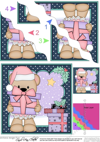 Christmas Austin Bear brings the Christmas Presents Wavy Corner side stacker Topper