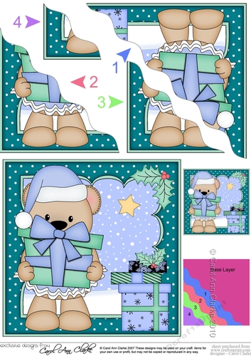 Christmas Austin Bear brings the Christmas Presents Wavy Corner side stacker Topper
