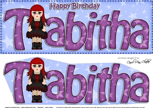 Large DL Birthday TABITHA 3D decoupage