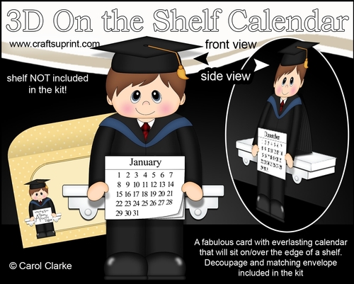 3D On the Shelf Everlasting Calendar Kit - Little Graduate Jarrod