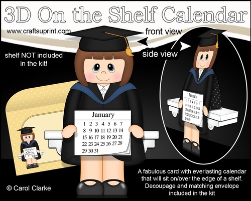 3D On the Shelf Everlasting Calendar Kit - Little Graduate Caryn