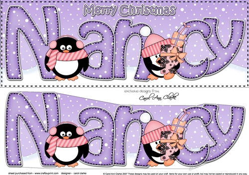 Large DL Merry Christmas NANCY 3D decoupage 