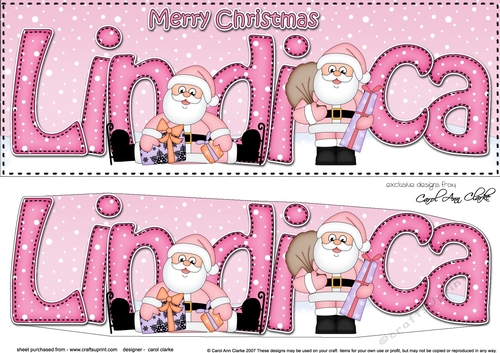 Large DL Merry Christmas LINDICA 3D decoupage 