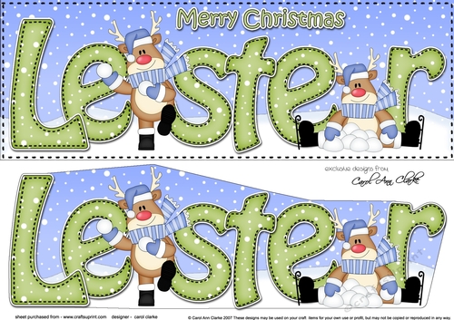 Large DL Merry Christmas LESTER 3D decoupage 