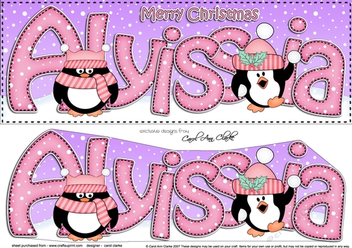 Large DL Merry Christmas ALYISSIA 3D decoupage 