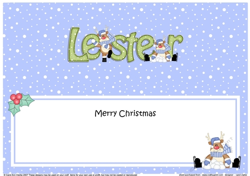 Large DL Merry Christmas LESTER insert