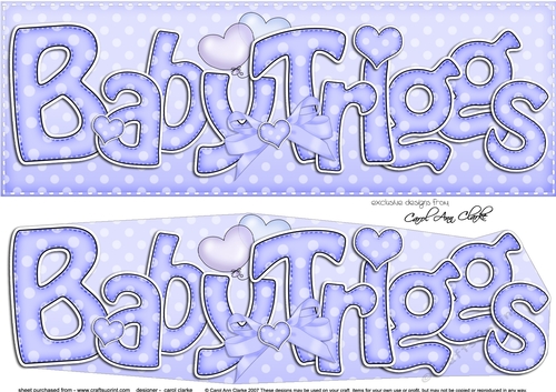 Large DL BABY TRIGGS 3D decoupage