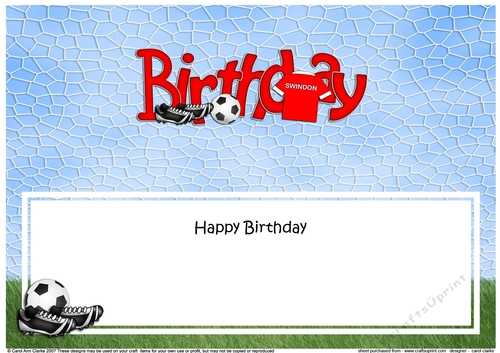 Large DL BIRTHDAY Football Swindon insert