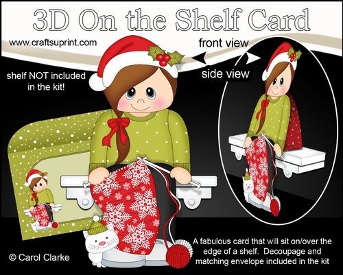 3D On the Shelf Card Kit - Knitting the Christmas Jumper