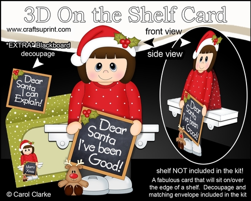 3D On the Shelf Card Kit - Christmas Lady has been good or has She!