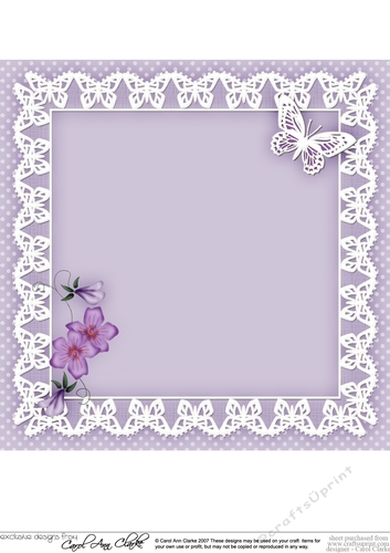 8x8 A Touch of Elegance Violas Pearls and Lace matching insert