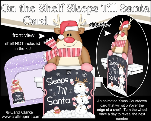 On the Shelf Sleeps Till Santa Card Kit - Christmas Rudolph