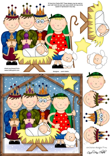 The Christmas Story The Kings and Shepherd visit The Baby Jesus quick card and 3D decoupage