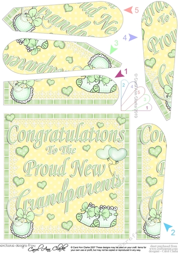 New Baby Proud New Grandparents Fan Pyramage Topper