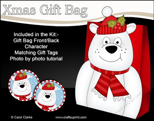 3D Christmas Ben Polar Bear Gift Bag Mini Kit