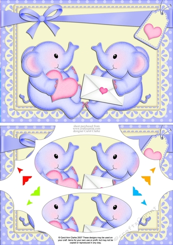 A5 Lil Baby Elephants Scallop Corners and Pyramage