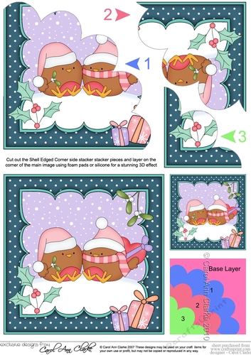 Christmas Bobbin Robins are in Love Shell Edged Corner Stacker