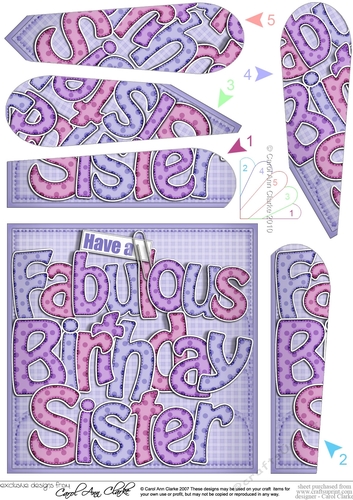  Birthday Sister Fan Pyramage Topper