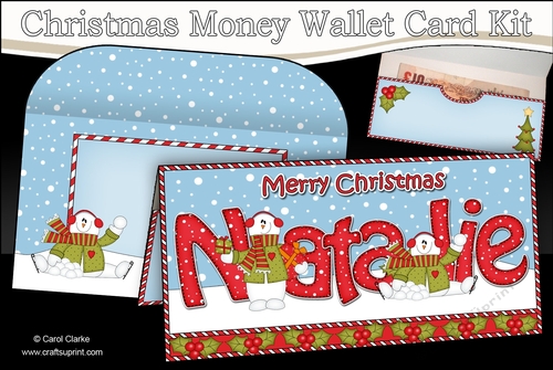 Christmas NATALIE Money or Gift Wallet Card Kit