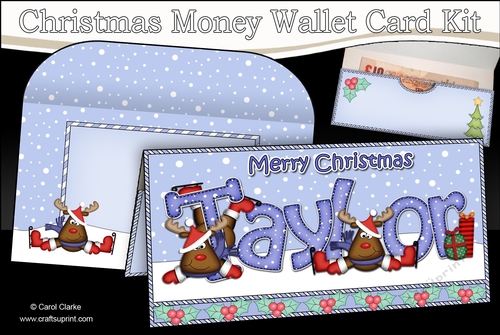 Christmas TAYLOR Money or Gift Wallet Card Kit
