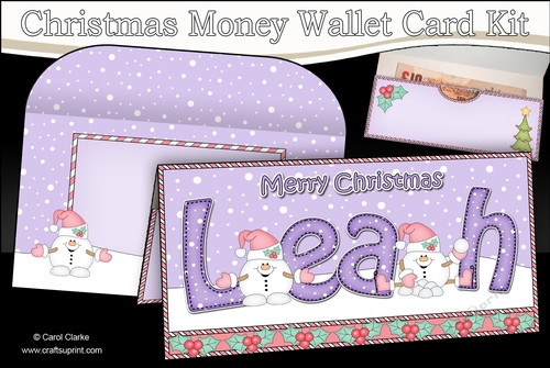 Christmas LEAH Money or Gift Wallet Card Kit