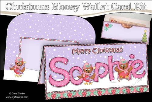 Christmas SOPHIE Money or Gift Wallet Card Kit