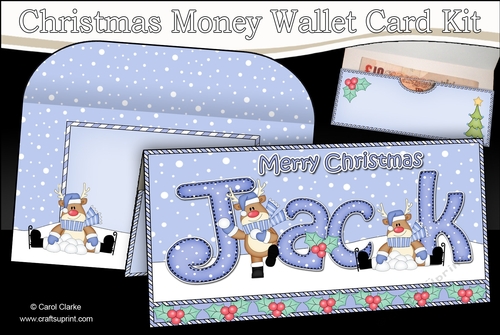 Christmas JACK Money or Gift Wallet Card Kit
