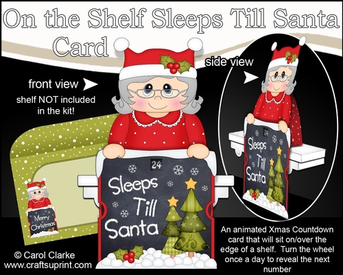On the Shelf Sleeps Till Santa Card Kit - Christmas Jumper Old Lady