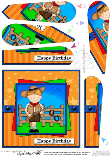 Boyz Birthday Zeb the Cowboy Fan Pyramage Topper