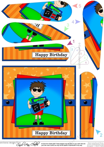 Boyz Birthday Jaz the Rock Star Fan Pyramage Topper