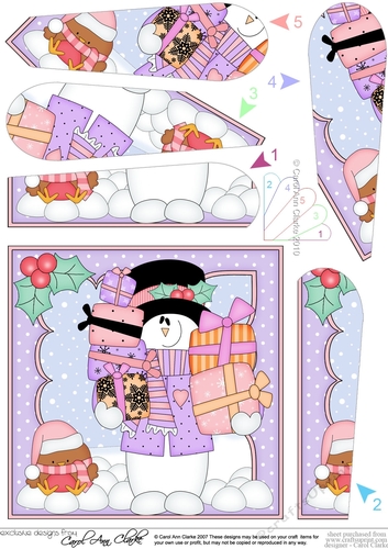 Christmas Snowman Rio delivers the Presents Fan Pyramage Topper