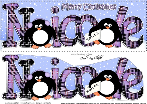 Large DL Merry Christmas NICOLE 3D decoupage 